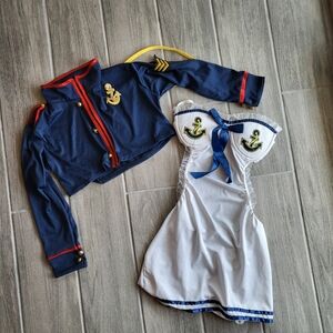 2 pieces Sexy Sailor navy nautical pinup cosplay Halloween Costume dress lingeri